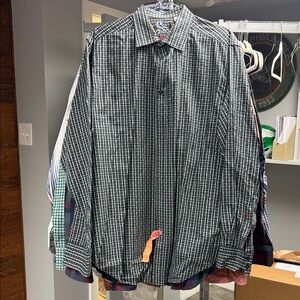 Robert Graham Black and White Plaid Shirt